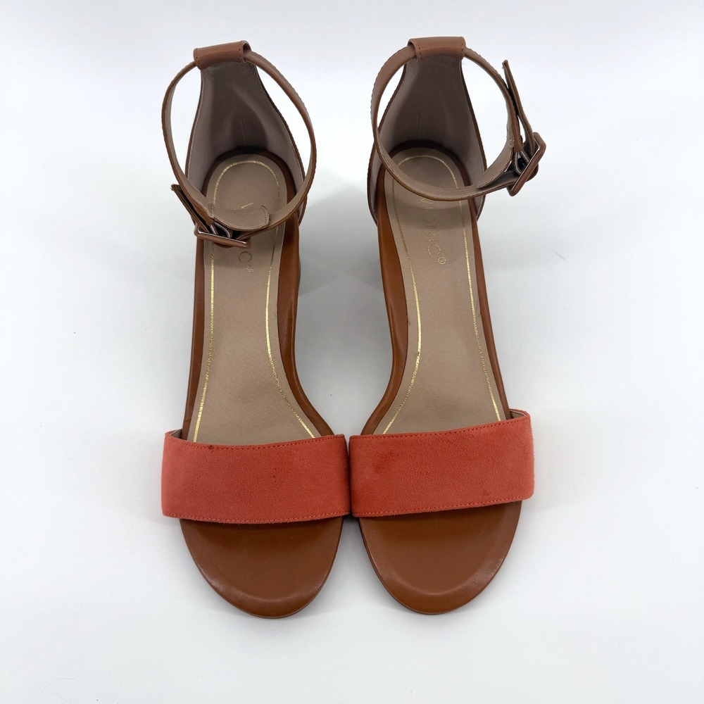 Vionic Rosie Nat Block Heel Sandal 9‎ Coral Tan Womens Orthopedic Summer Shoes